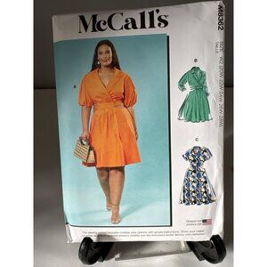 McCalls Plus Size Dress Sewing Pattern M8362 Size 20W 22W 24W 26W 28W Uncut